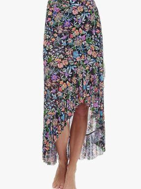 Profile by Gottex Women's Flora Mesh Skirt, Sarong, Multi Color, M/L